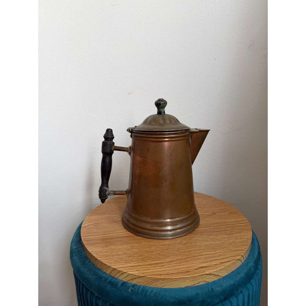 Antique Rome Metal Ware Copper Coffee Pot – Wooden Handle